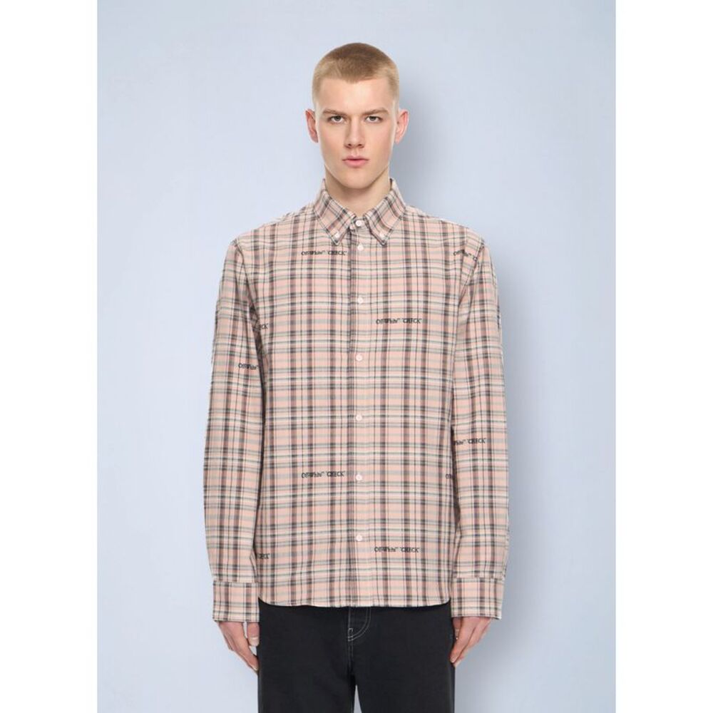 Off-White Men Marker Check Flannel Shirt